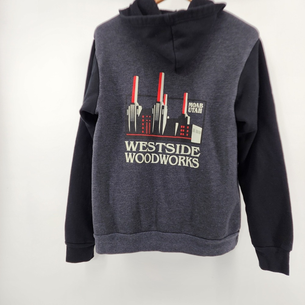 Westside Woodworks Moab UT Hoodie‎ Mens L Gray Layers Winter Fall